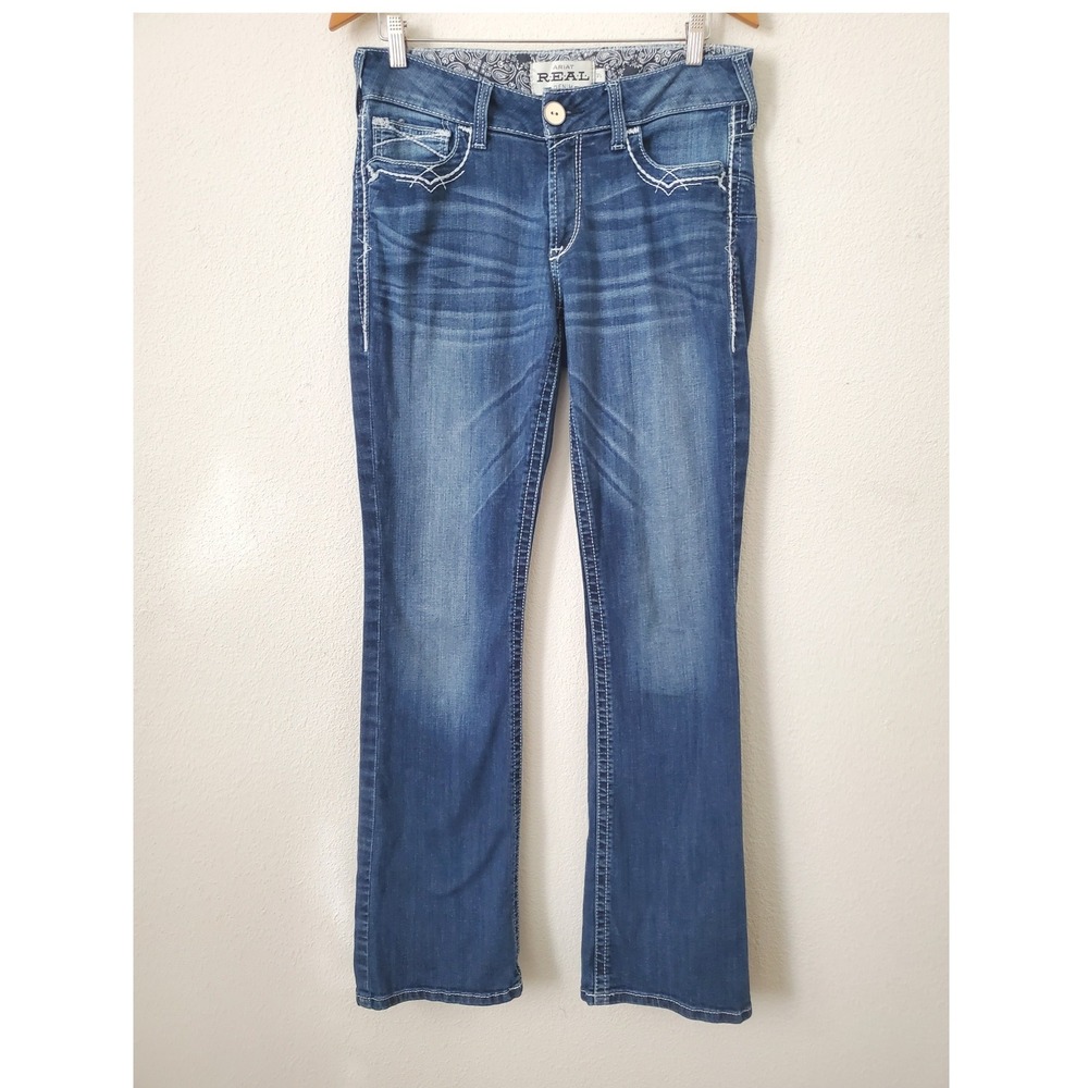 Ariat Womens Marine Mid Rise Boot Entwined‎ Jeans 31 Long Tall Embroidered - Picture 11 of 11